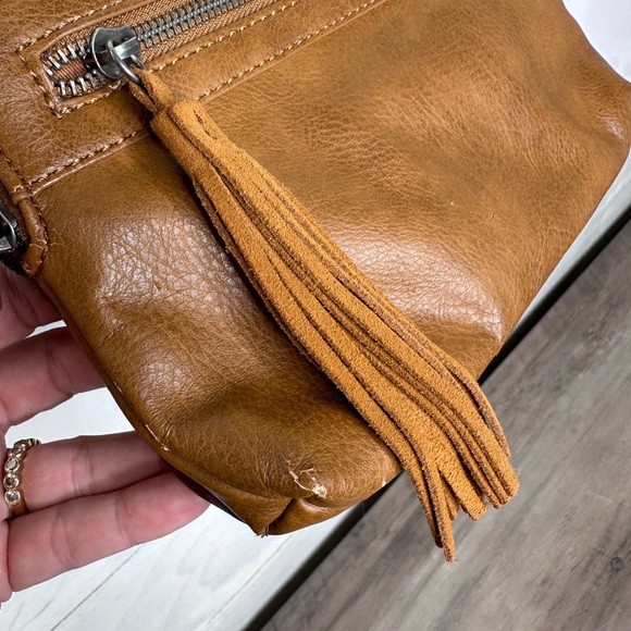 American Eagle Outfitters Tassel Crossbody Bag Brown Burgundy - Picture 10 of 11